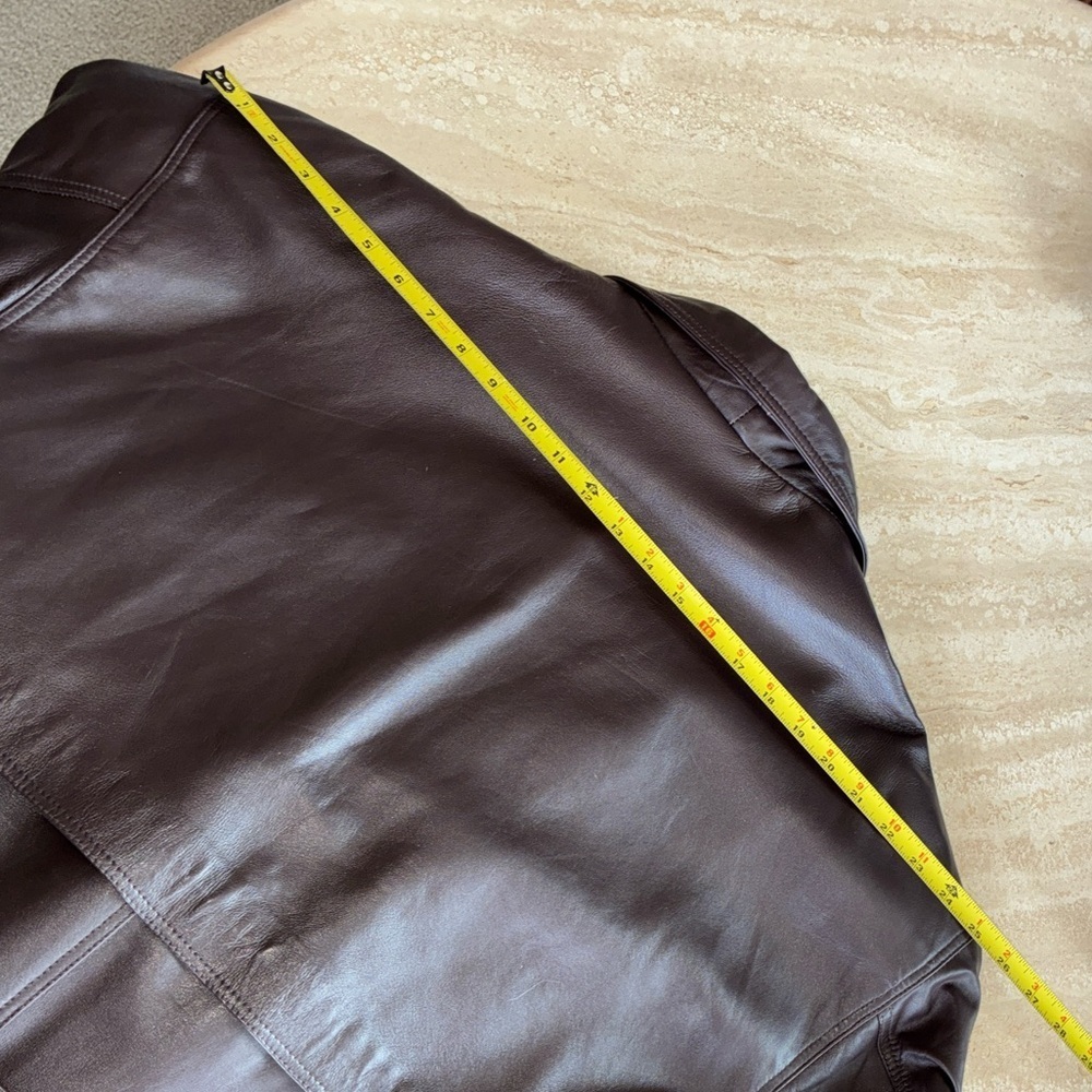 Deerskin Trading Post Leather Trench coat, Chocolate brown, Belted. Unisex. 1X - Picture 14 of 17
